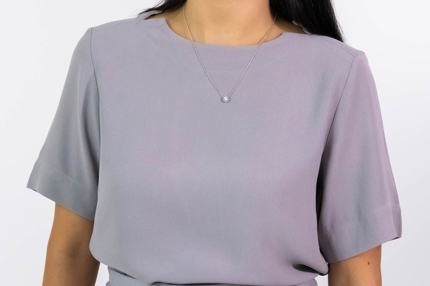 Blusa Karin Gray Crepe de Seda
