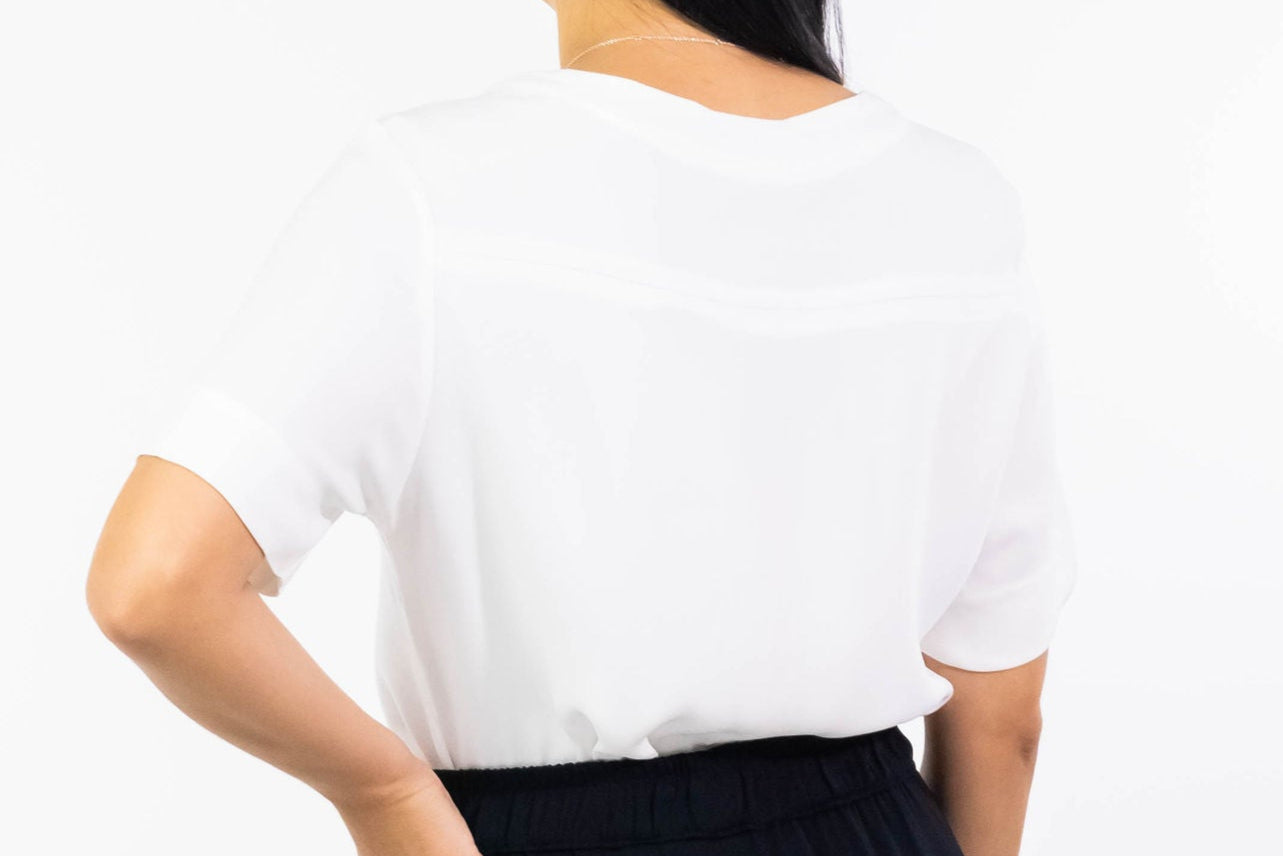 Blusa Karin White Crepe de Seda