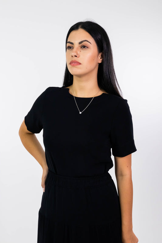 Blusa Karin Black Crepe de Seda