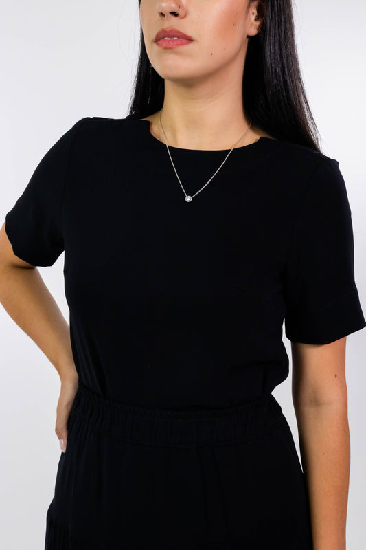Blusa Karin Black Crepe de Seda