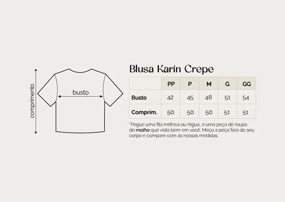 Blusa Karin Gray Crepe de Seda